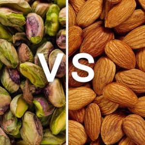 Pistachio nutrition vs. almond