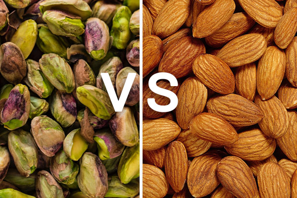 Pistachio nutrition vs. almond