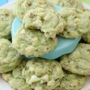 pistachio cookies in plate