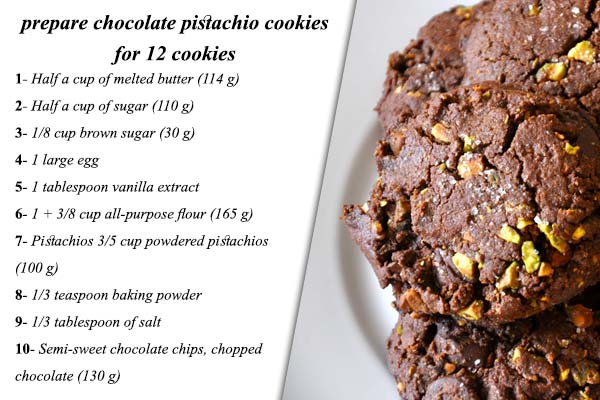 prepare chocolate pistachio cookies